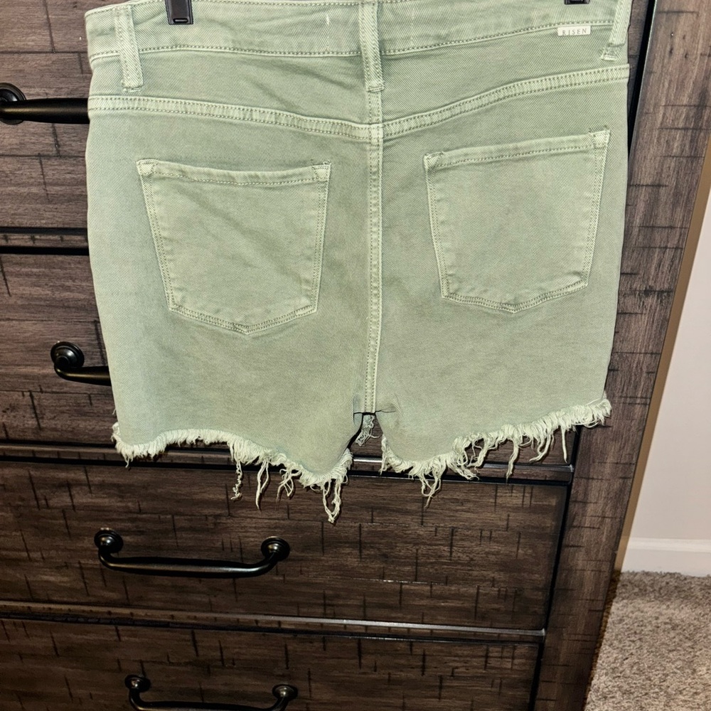 Women's Green Jean Shorts